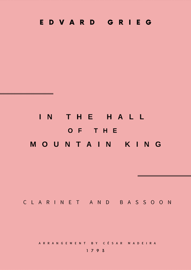 In The Hall Of The Mountain King - Bb Clarinet and Bassoon (Full Score and Parts) (arr. César Madeira)