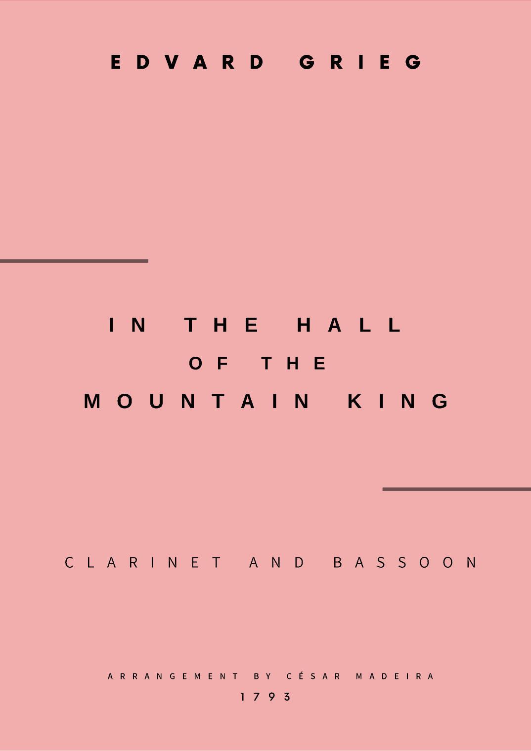 In The Hall Of The Mountain King - Bb Clarinet and Bassoon (Full Score and Parts) (arr. César Madeira)