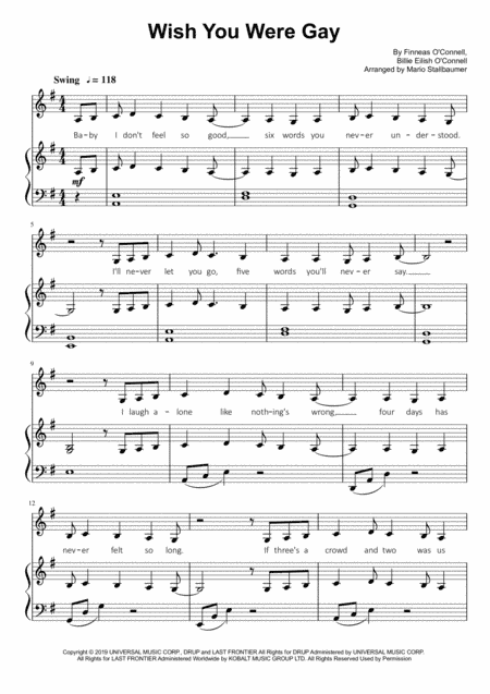 Wish You Were Gay (arr. Mario Stallbaumer)