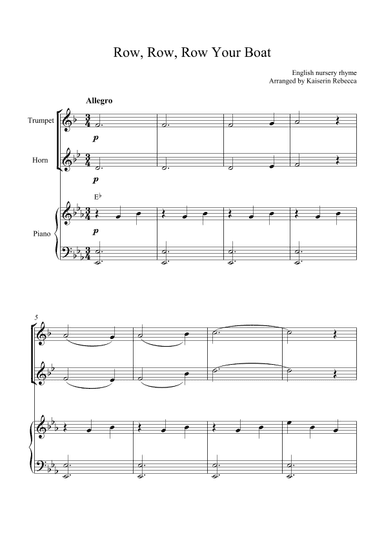 Row, Row, Row Your Boat (arr. Kaiserin Rebecca)
