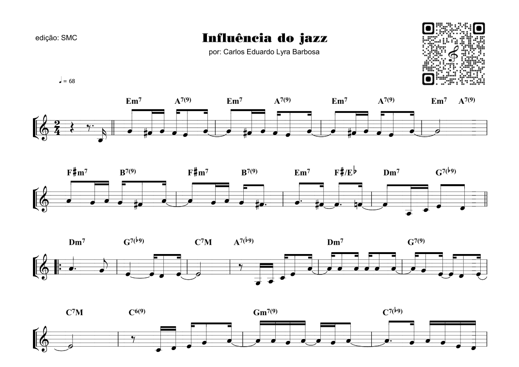 Influencia Do Jazz (arr. Piano)
