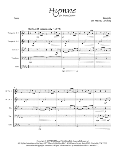 Hymne (arr. Melody Dawning)
