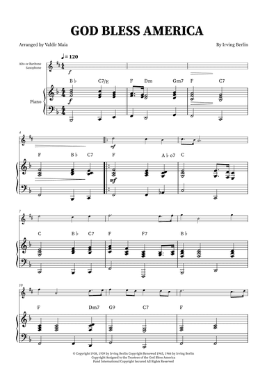 God Bless America ® (arr. Valdir Maia)