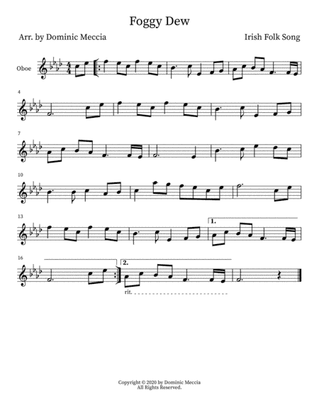 Foggy Dew (arr. Dominic Meccia)