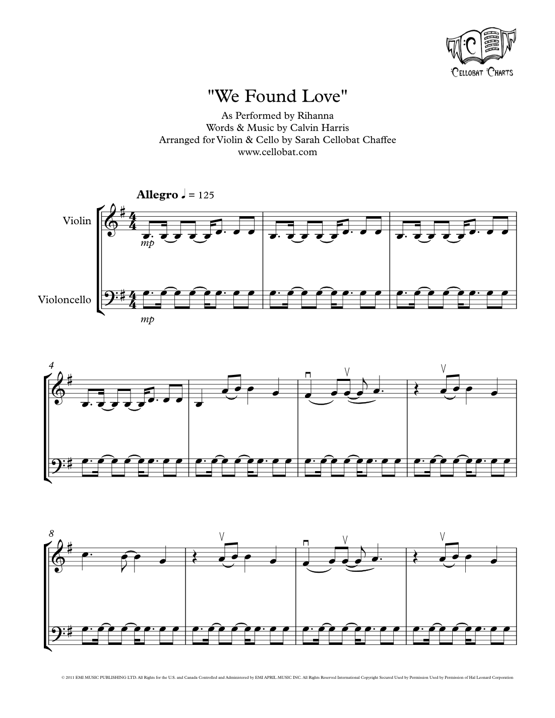 We Found Love (arr. Sarah Cellobat Chaffee)