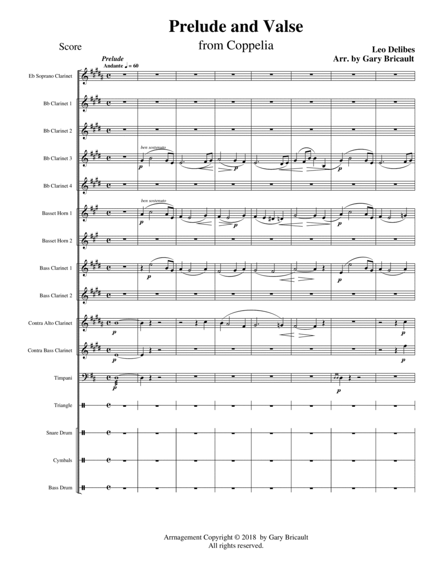 Prelude and Valse from Coppelia (arr. Gary Bricault)