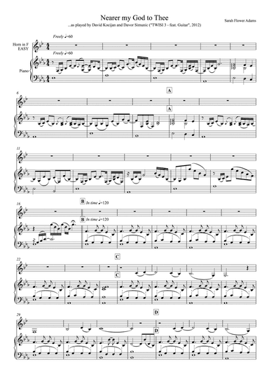 Nearer my God to Thee (piano & horn in F) (arr. David Kocijan & Davor Simunic)