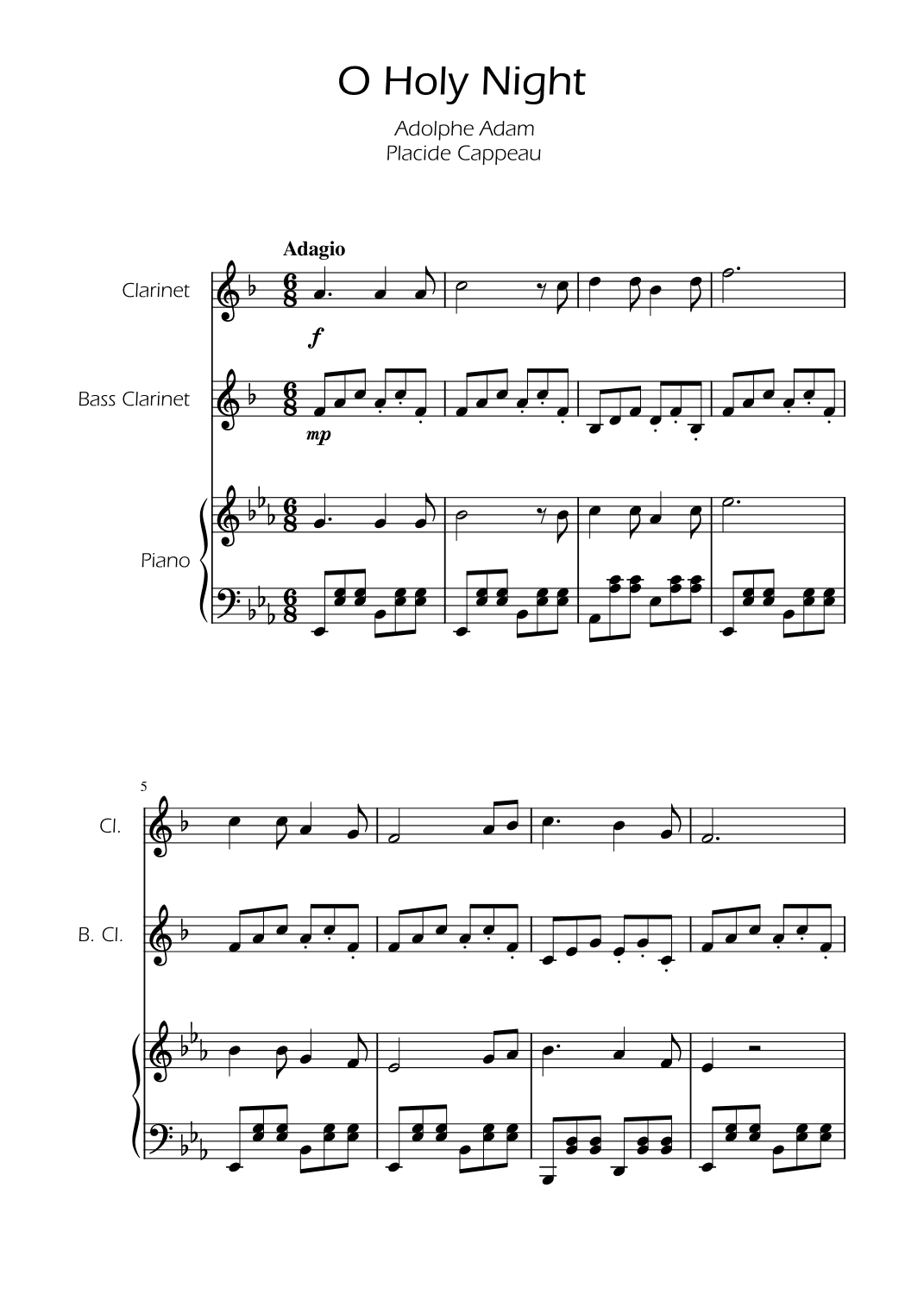 O Holy Night - Clarinet Duet w/ Piano (arr. Ygor Nunes)