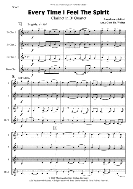 Every Time I Feel The Spirit (arr. Gert Th. Walter)