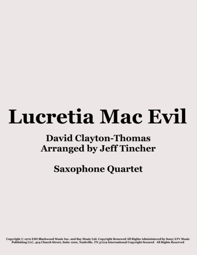Lucretia Mac Evil (arr. Jeff Tincher)