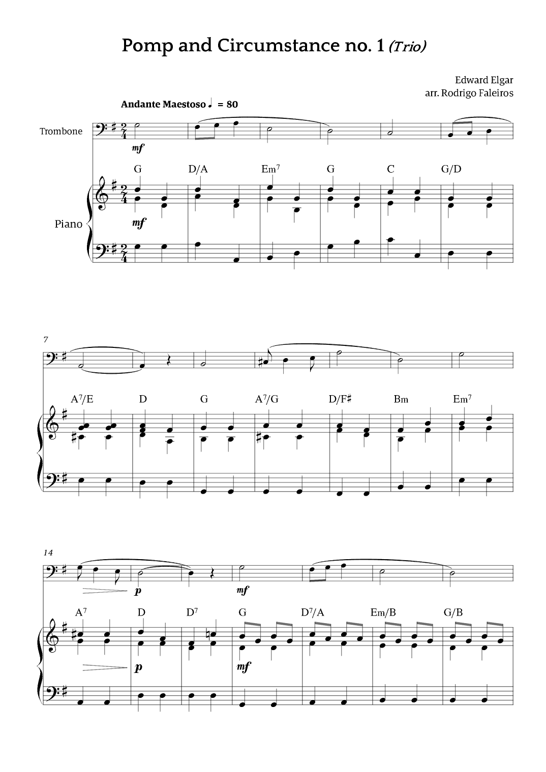 Pomp and Circumstance no. 1 (Trio) (arr. Rodrigo Faleiros)