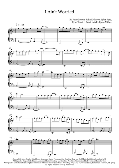 I Ain't Worried (arr. Fernanda Moura)