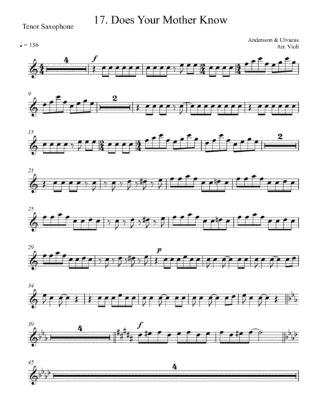 Does Your Mother Know (arr. Violi)