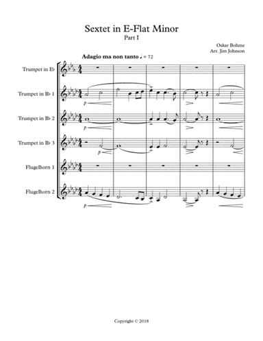 Sextet in E-flat Minor Part I: Adagio ma non tanto, Allegro Molto (arr. Jim Johnson)