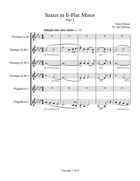 Sextet in E-flat Minor Part I: Adagio ma non tanto, Allegro Molto (arr. Jim Johnson)