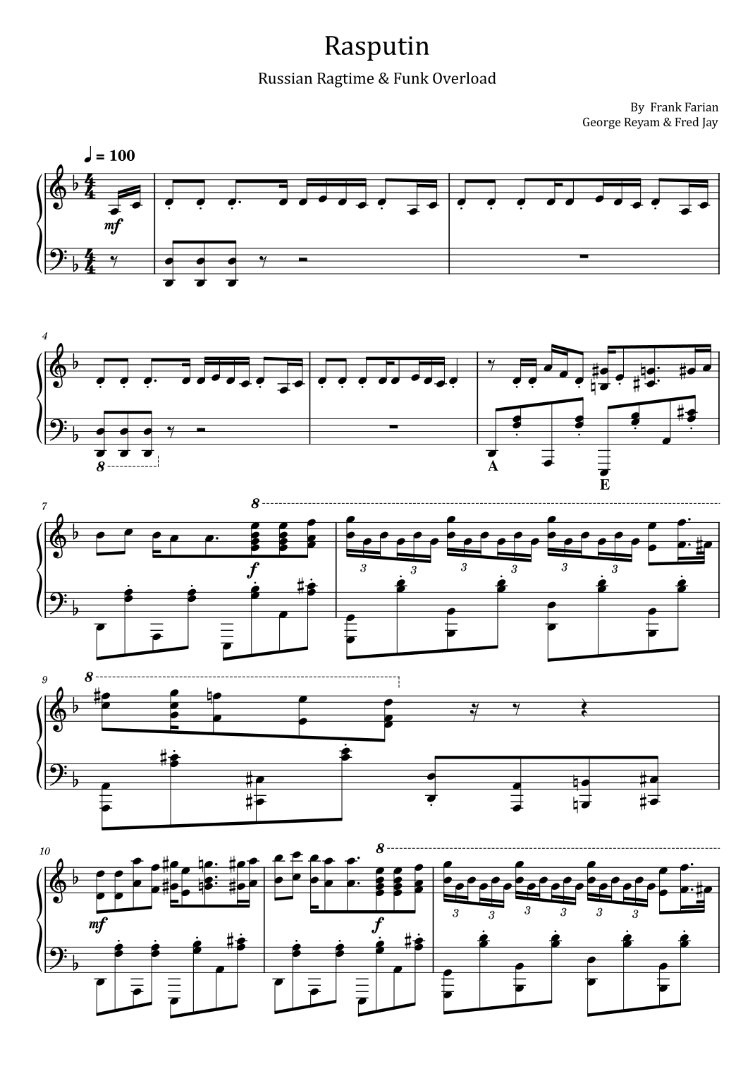 Rasputin (arr. poon)