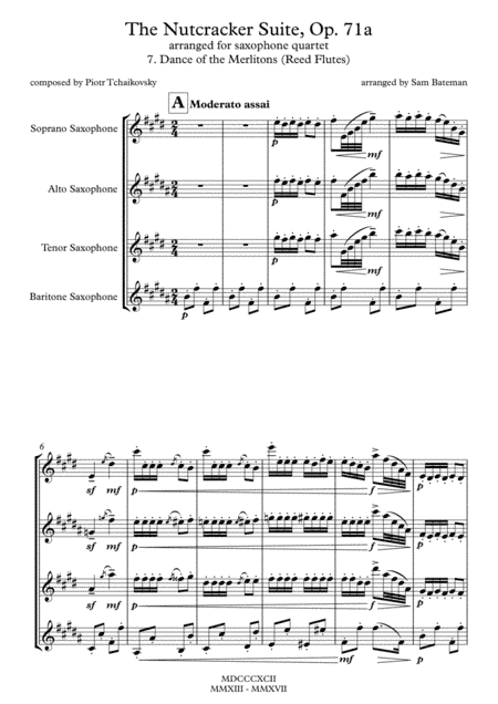 The Nutcracker Suite - 7. Dance of the Reed Flutes (arr. Sam Bateman)