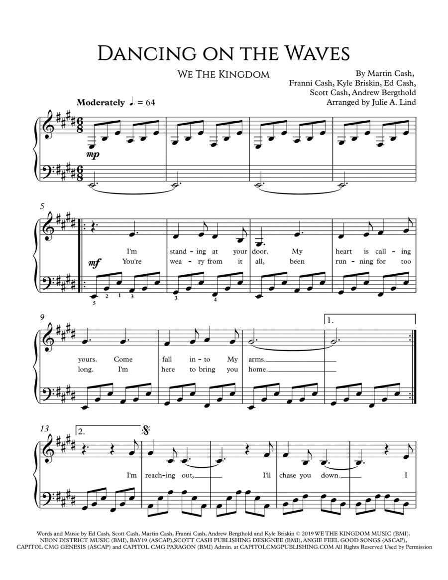 Dancing On The Waves (arr. Julie A. Lind)