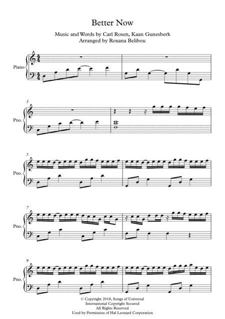 Better Now (arr. Roxana Belibou)