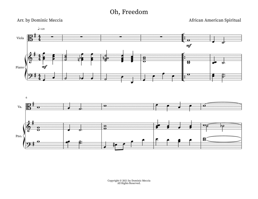 Oh, Freedom (arr. Dominic Meccia)