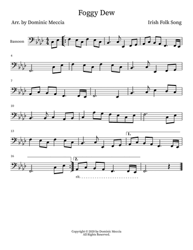 Foggy Dew (arr. Dominic Meccia)