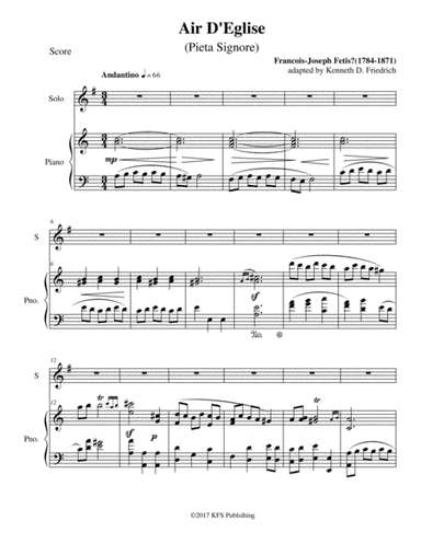 Air D'Eglise (Pieta Signore) (arr. Kenneth D. Friedrich)