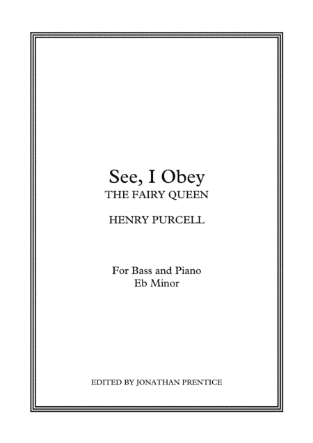 See, I Obey - Fairy Queen (Eb Minor) (arr. Jonathan Prentice)