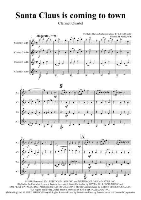 Santa Claus Is Comin' To Town (arr. Thomas H. Graf)