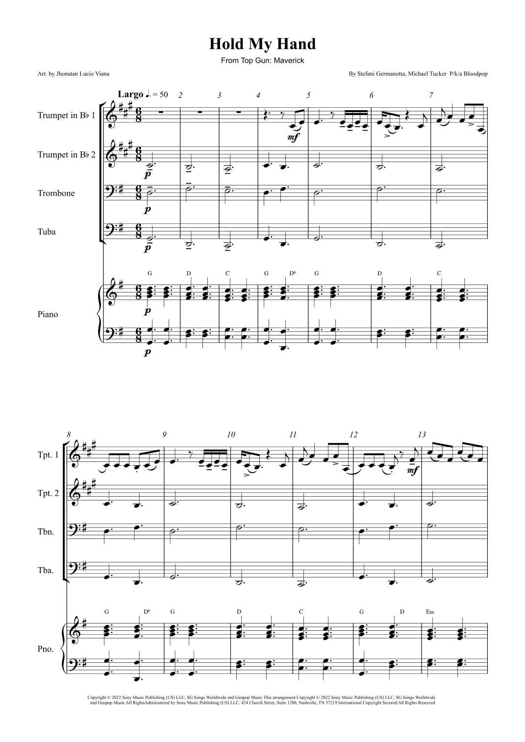 Hold My Hand (arr. Jhonatan Lucio Viana)