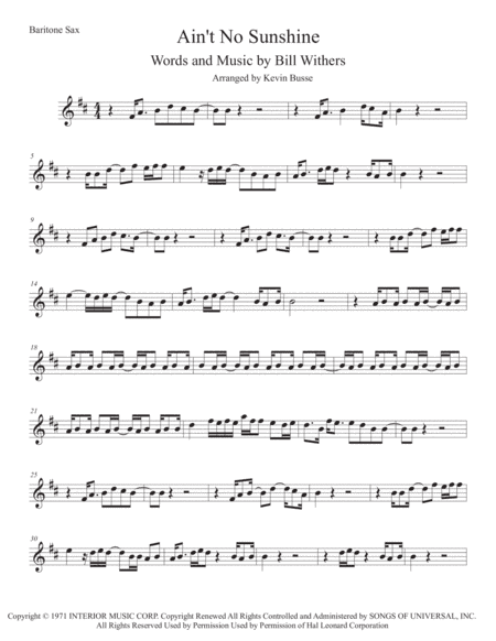 Ain't No Sunshine (arr. Kevin Busse)