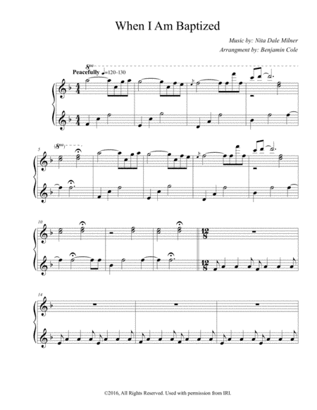 When I Am Baptized (arr. Benjamin Cole)