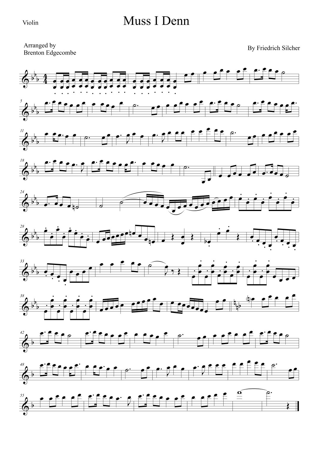 Muss I Denn (arr. Brenton Edgecombe)