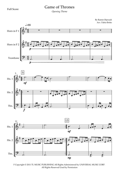 Game Of Thrones (arr. Fabio Britto)