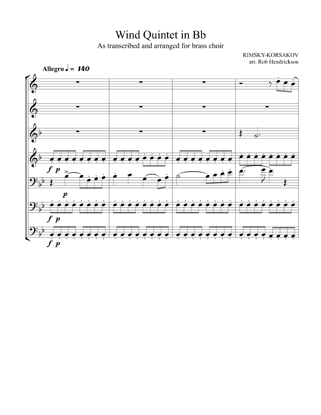 Themes from Rimsky-Korsakoff Wind Quintet for Brass Choir (arr. Robert Hendrickson)