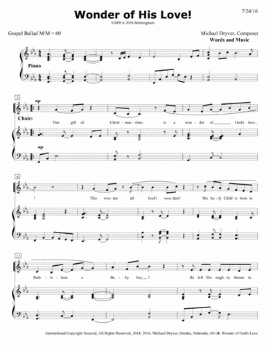 Wonder of His Love (Children's Choir)