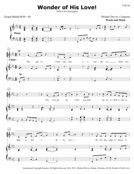 Wonder of His Love (Children's Choir)