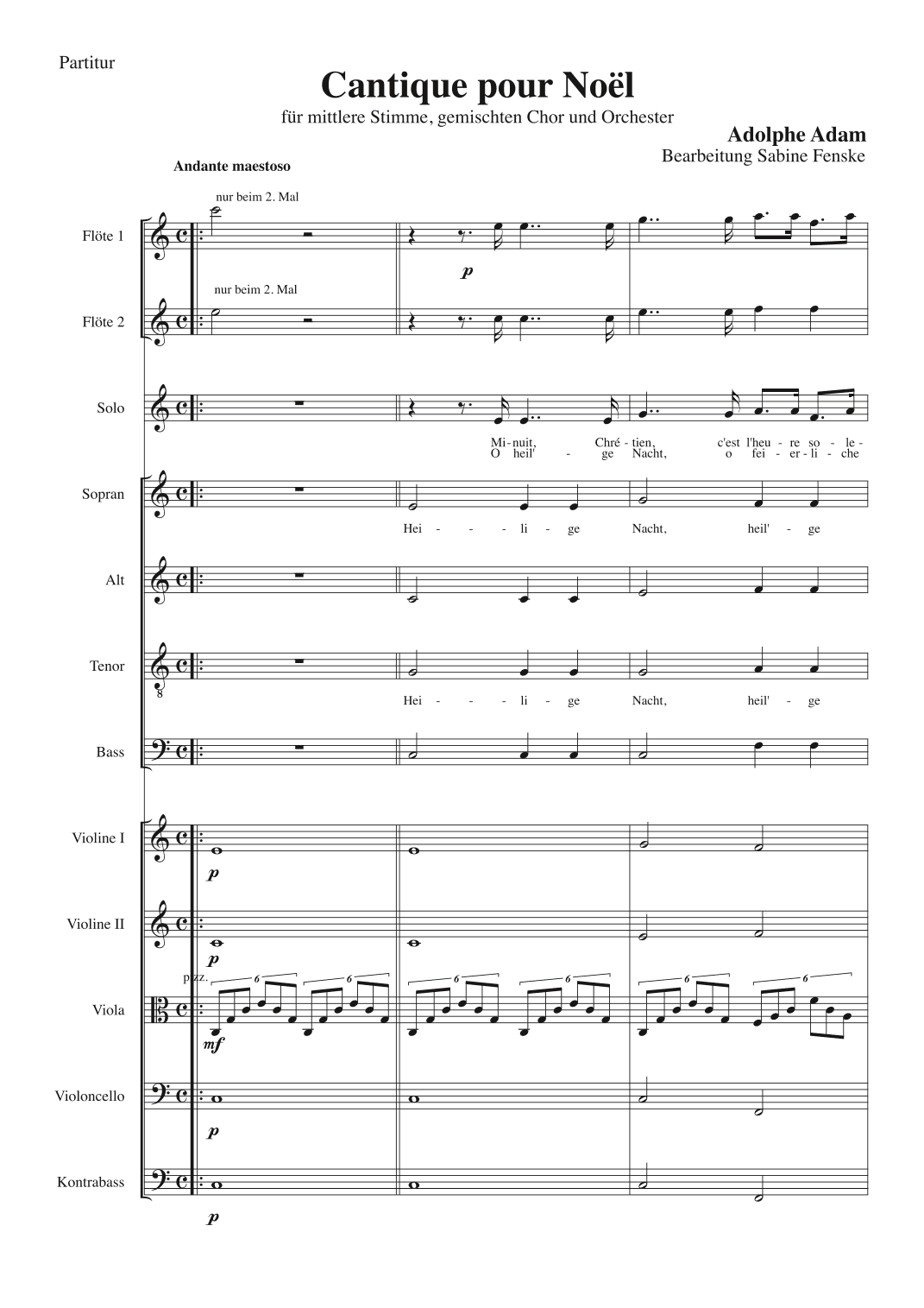 Cantique pour Noël (arr. Sabine Fenske)