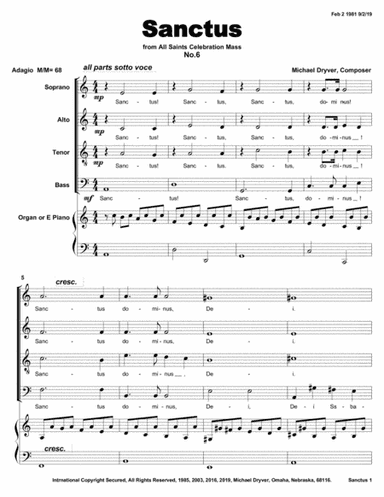 Sanctus (from All Saints Celebration Mass)