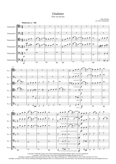 Now We Are Free - Score Only (arr. Felix Thiedemann)