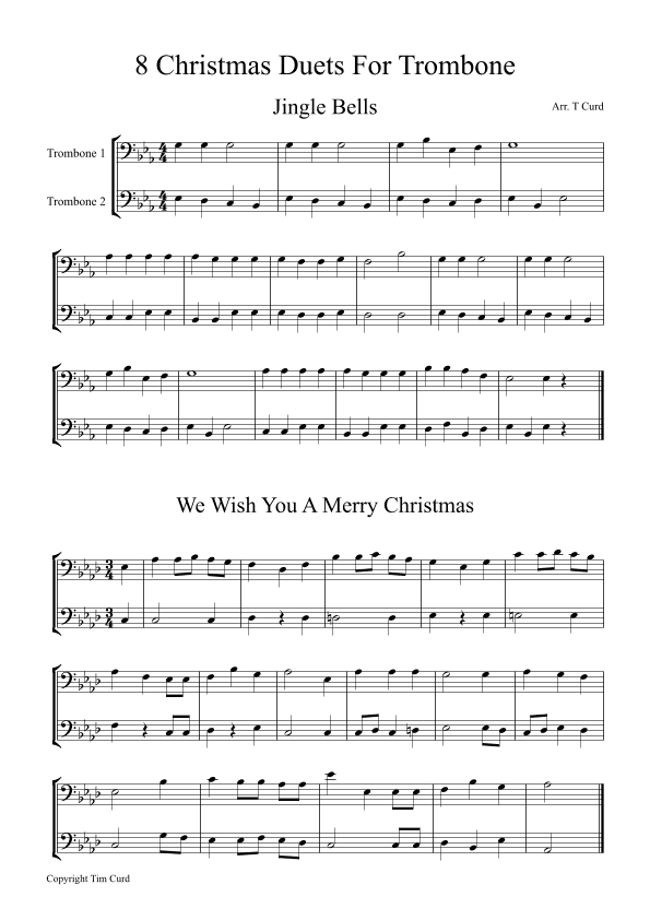 8 Christmas Duets For Trombone (arr. Tim Curd)