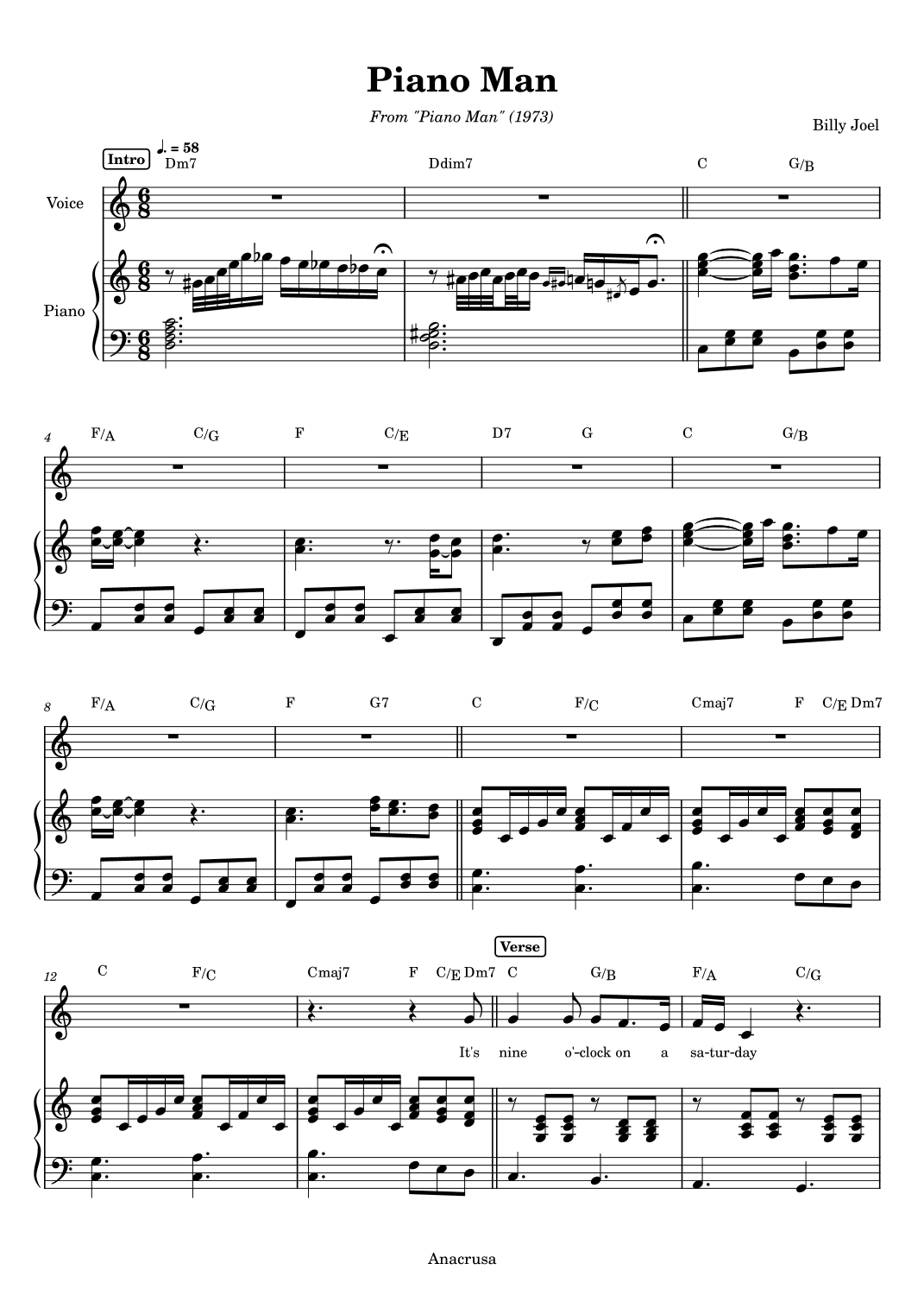 Piano Man (arr. Anacrusa)