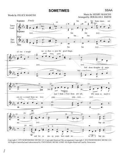 Sometimes (arr. Douglas E Smith)