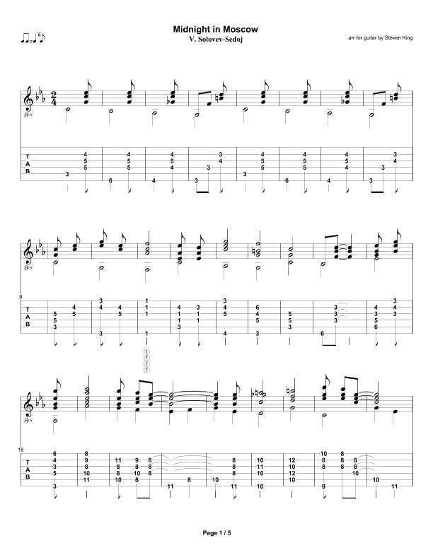 Midnight in Moscow (arr. Steven King)