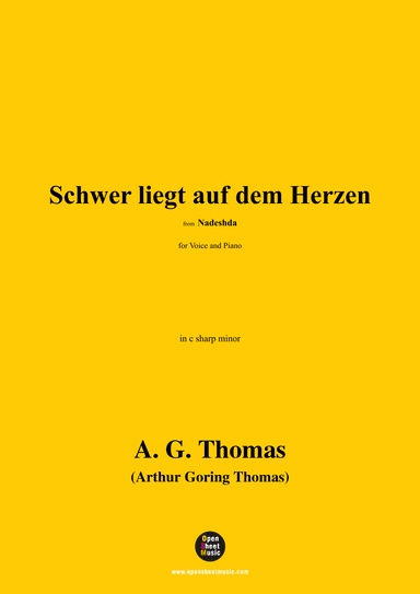 A. G. Thomas-Schwer liegt auf dem Herzen,from Nadeshda,in c sharp minor (arr. OSM Press)