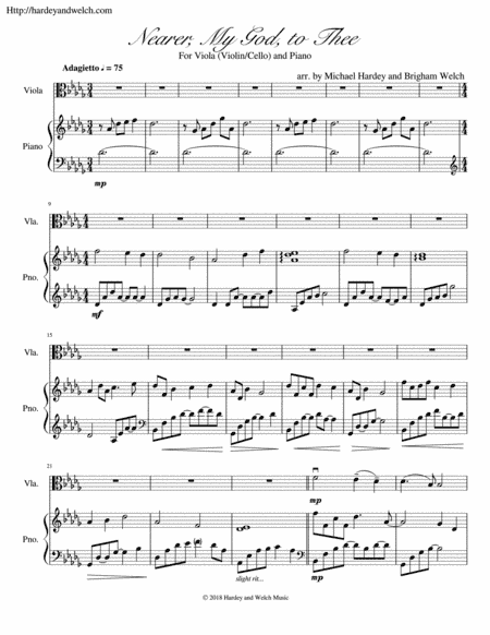 Nearer, My God, to Thee (arr. Hardey and Welch Music)