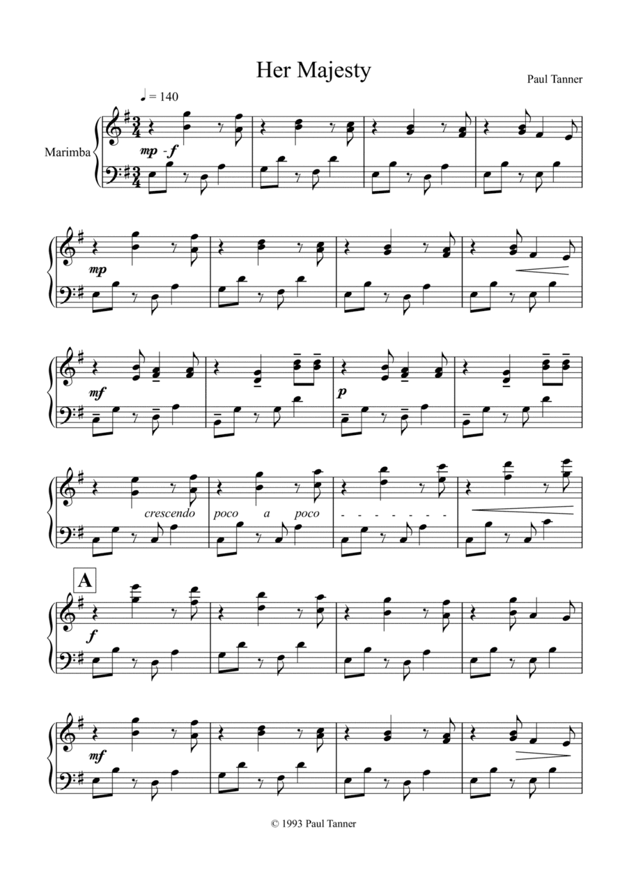 Her Majesty - Marimba solo