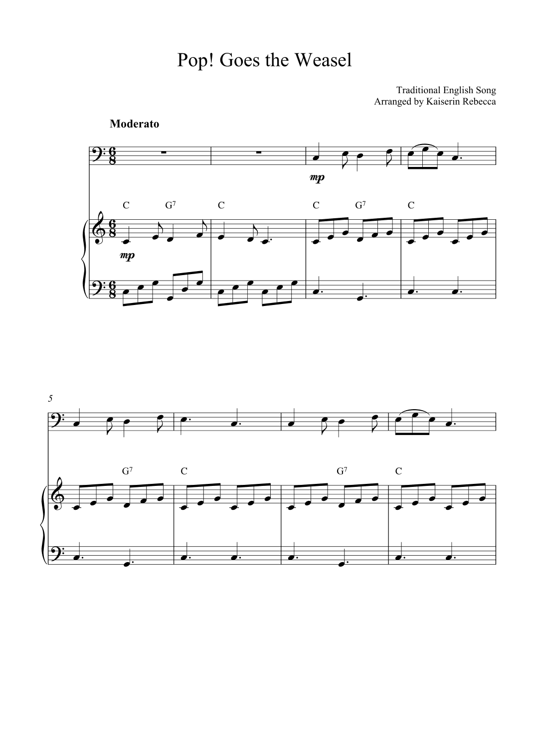 Pop! Goes the Weasel (arr. Kaiserin Rebecca)