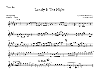 Lonely Is The Night (arr. Ednaldo Gomes)