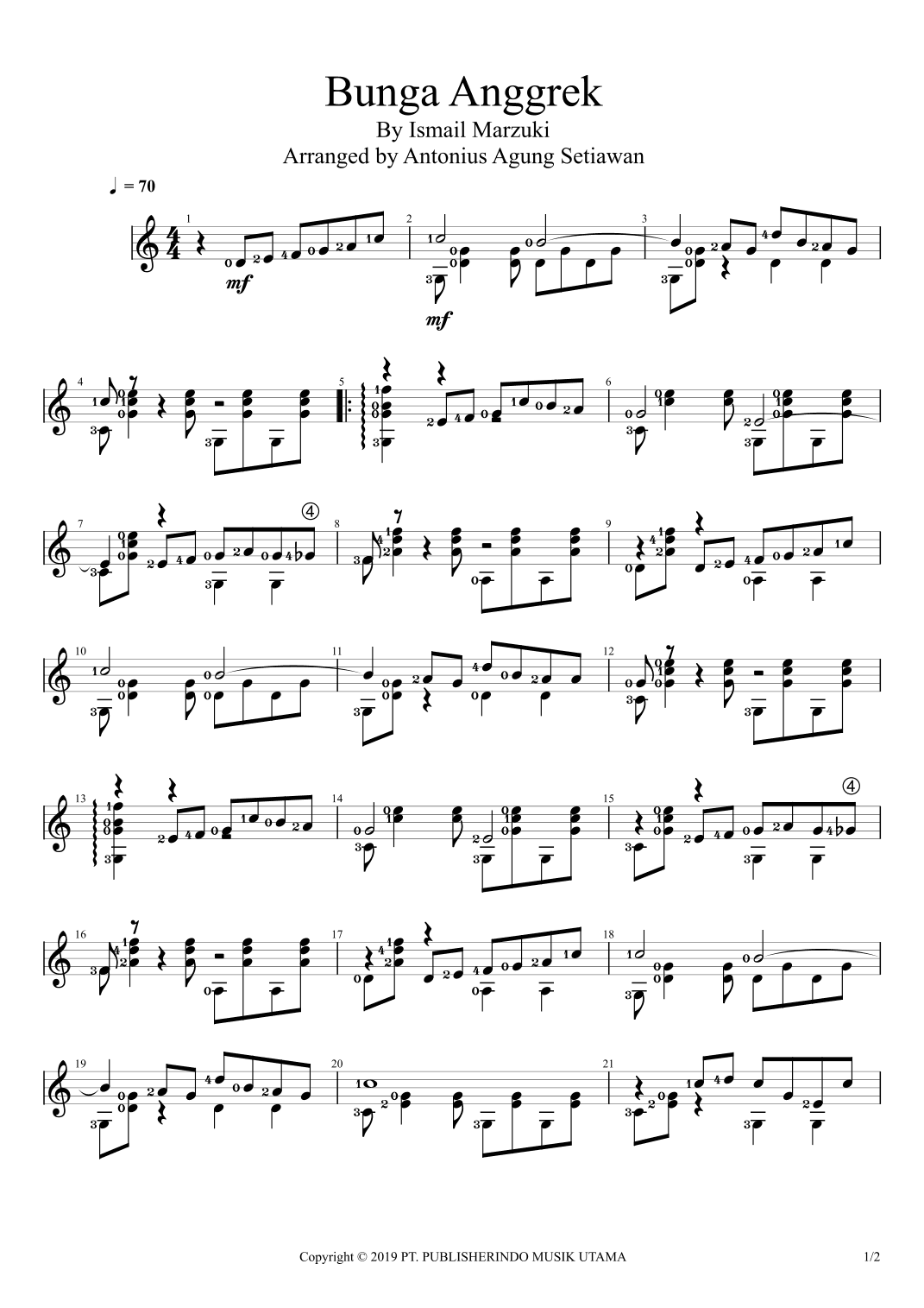 Bunga Anggrek (arr. Antonius Agung Setiawan)