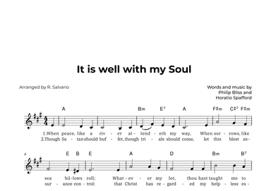 It is Well with My Soul (Key of A Major) (arr. R. Salvario)